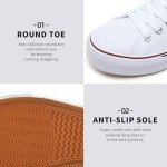 FRACORA Womens White Canvas Sneakers Low Top Canvas Shoes for Men Fashion Unisex Sneakers(White,US8.5)