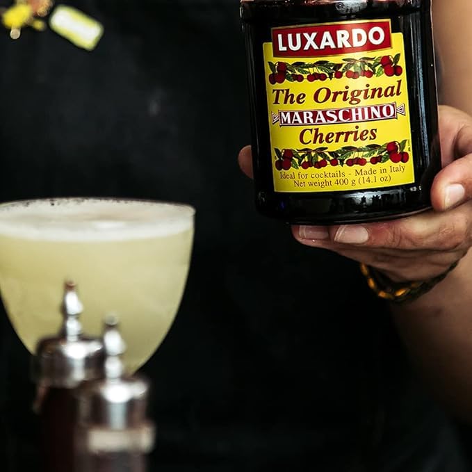 Luxardo Gourmet Cocktail Maraschino Cherries | for Old Fashioned, Manhattan and Desserts | Packed in Special Protective Bubble | 400G Jar