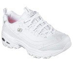 Skechers Sport womens D'LITES FRESH START Memory Foam Lace-up Sneaker,White Silver,8.5 M US
