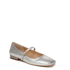 Franco Sarto Womens Tinsley Mary Jane Flats Silver Metallic 9 M
