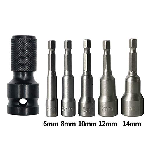 1/2 inch Square Drive to 1/4 inch Hex Socket Adapter