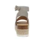 Soda Topic Open Toe Buckle Ankle Strap Espadrilles Flatform Wedge Casual Sandal (Dove Grey, us_footwear_size_system, adult, numeric, medium, 11)