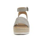Soda Topic Open Toe Buckle Ankle Strap Espadrilles Flatform Wedge Casual Sandal (Dove Grey, us_footwear_size_system, adult, numeric, medium, 11)
