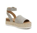 Soda Topic Open Toe Buckle Ankle Strap Espadrilles Flatform Wedge Casual Sandal (Dove Grey, us_footwear_size_system, adult, numeric, medium, 11)