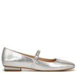 Franco Sarto Womens Tinsley Mary Jane Flats Silver Metallic 9 M
