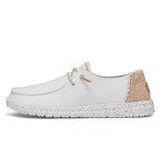 Hey Dude Women's Wendy Chambray White Sand Size 10 | Women’s Shoes | Women’s Lace Up Loafers | Comfortable & Light-Weight