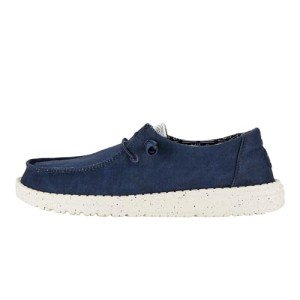 Hey Dude Women's Wendy Canvas Navy Size W7 | Women's Shoes | Women's Slip On Loafers | Comfortable & Light-Weight