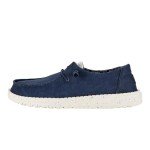 Hey Dude Women's Wendy Canvas Navy Size W7 | Women's Shoes | Women's Slip On Loafers | Comfortable & Light-Weight