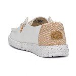 Hey Dude Women's Wendy Chambray White Sand Size 10 | Women’s Shoes | Women’s Lace Up Loafers | Comfortable & Light-Weight