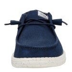 Hey Dude Women's Wendy Canvas Navy Size W7 | Women's Shoes | Women's Slip On Loafers | Comfortable & Light-Weight