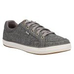 Keds womens Center Ii Cotton Slub Sneaker, Charcoal, 8.5 US