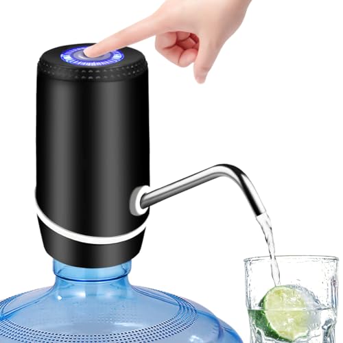 5 Gallon Water Dispenser, Electric Water Bottle Pump with Switch and USB Charging, Portable Automatic Water Dispenser Pump for Camping, Travel, Home, Kitchen, Office