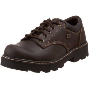 Skechers womens Parties - Mate oxfords shoes, Chocolate Suede Leather, 8.5 US