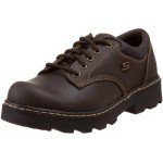Skechers womens Parties - Mate oxfords shoes, Chocolate Suede Leather, 8.5 US