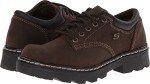 Skechers womens Parties - Mate oxfords shoes, Chocolate Suede Leather, 8.5 US