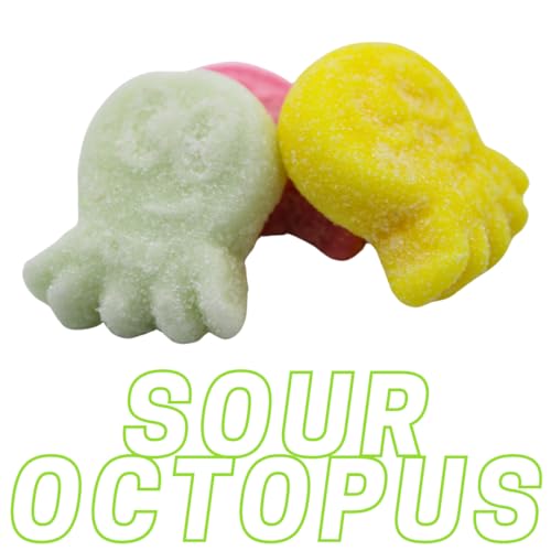 Bubs Swedish Godis Candy, 1 Pound Mix, Sweet and Sour Candy Mix, Foam Candy, Vegan Foam Candy, Bubs Giant Sour Foam Raspberry Skulls, Bubs Watermelon Foam Candy, Bubs Banana Foam Candy, Bubs Dizzy Skull Sour Foam Gummies, Bubs Sour Bolt Gummy, Bubs Sour Tutti Frutti Candy, 1 Pound Mixed Bag, Packed in a Blue Desert Market Bag