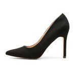 DREAM PAIRS Women's Closed Toe High Heels Dress Pointed Toe Wedding Pump Shoes,Size 8.5,Black/Suede,Christian-New