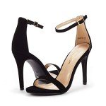 DREAM PAIRS Women's Karrie Black Nubuck High Stiletto Pump Heeled Sandals Size 9 B(M) US