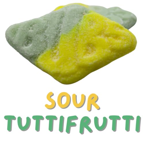 Bubs Swedish Godis Candy, 1 Pound Mix, Sweet and Sour Candy Mix, Foam Candy, Vegan Foam Candy, Bubs Giant Sour Foam Raspberry Skulls, Bubs Watermelon Foam Candy, Bubs Banana Foam Candy, Bubs Dizzy Skull Sour Foam Gummies, Bubs Sour Bolt Gummy, Bubs Sour Tutti Frutti Candy, 1 Pound Mixed Bag, Packed in a Blue Desert Market Bag