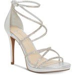 Jessica Simpson Women's Jaeya Strappy Dress Sandal Heeled, Platinum, 7 M US