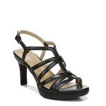 Naturalizer Womens Baylor Strappy High Heel Dress Sandal Black Smooth 9 W