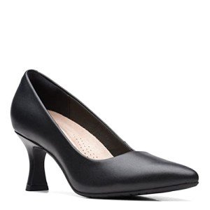Clarks Women's Kataleyna Gem Pump, Black Leather, 6.5