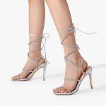 DREAM PAIRS Silver High Heels Stilletos Heels for Women Strappy Gladiator Sexy Square Toe Heels Open Toe Heels Dressy Pumps Sandals Size 8 SDHS2239W