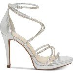 Jessica Simpson Women's Jaeya Strappy Dress Sandal Heeled, Platinum, 7 M US