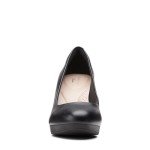 Clarks womens Ambyr Joy Pump, Black Leather, 9 US