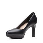Clarks womens Ambyr Joy Pump, Black Leather, 9 US
