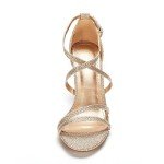 DREAM PAIRS Women's Gigi Fashion Stilettos Open Toe Pump Heel Sandals,Size 7.5,Gold/Glitter,Gigi