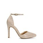 DREAM PAIRS Women's Oppointed-Lacey Pointed Toe Ankle Strap High Heel Stiletto Pumps Wedding Dress Shoes,Size 8.5,Gold/Glitter,Oppointed_Lacey