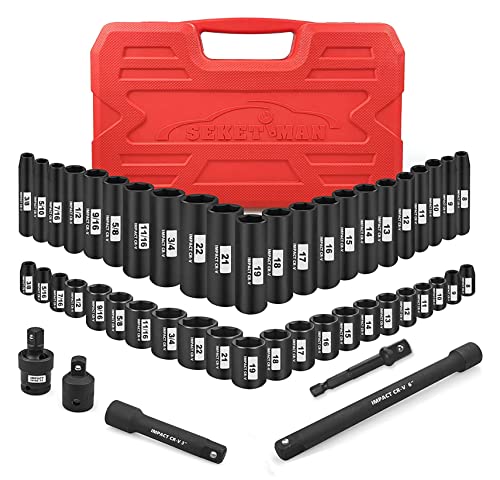SEKETMAN 49-Piece Impact Socket Set (3/8-Inch Drive)
