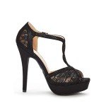 DREAM PAIRS Women's Swan-16 Black Fashion Stilettos Peep Toe Pump Heeled Sandals Size 8.5 B(M) US