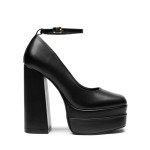 DREAM PAIRS Women's Platform High Heels Closed Toe Chunky Block Pumps Square Toe Ankle Strap Dress Fashion Party Y2K Shoes,Size 8,Black-PU,SDPU2471W