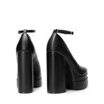 DREAM PAIRS Women's Platform High Heels Closed Toe Chunky Block Pumps Square Toe Ankle Strap Dress Fashion Party Y2K Shoes,Size 8,Black-PU,SDPU2471W