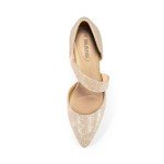 DREAM PAIRS Women's High Heels Pumps Dress Closed Pointed Toe Comfortable D'Orsay Pumps Shoes for Work Office Wedding Dancing,Size 8.5,Gold-Glitter,SDPU2350W