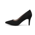 DREAM PAIRS Women's High Stiletto Heels Closed Pointed Toe Dress Pumps Shoes for Wedding Work Office Business, 3 Inches,Size 8,Black/Nubuck,KUCCI