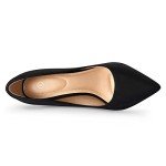 mysoft Women's High Heels Pumps Closed Pointed Toe Stiletto 4IN Heels Dress Wedding Shoes Black Suede