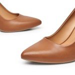 Trary Women’s High Heel Dress Pump Pointed Toe Shoe Classic Office Special Dressy Casual PU Brown07