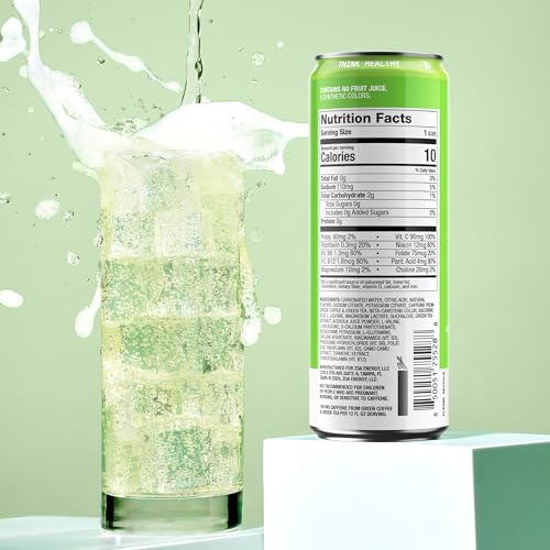ZOA GREEN APPLE Sugar Free, Low Calorie Energy Drinks | Healthy B & C Vitamins | Electrolytes for Hydration | 160mg Caffeine from Green Tea | 12 Fl Oz Cans (12 Pack)