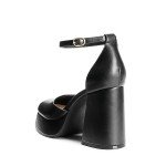 DREAM PAIRS Women's Chunky Platform High Heels Closed Toe Block Ankle Strap Dress Wedding Party Pumps Shoes,Size 8.5,Black-PU,SDPU2372W