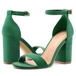 COASIS Women's Chunky Block Heels Open Toe Ankle Strap 3.5 Inch Heeled Sandals