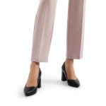 DREAM PAIRS Women's High Chunky Pointed Closed Toe Block Heels Wedding Classic Slip On Dress Pumps Shoes,Size 8,Black,SDPU2406W