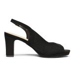 DREAM PAIRS Women' s Neina Sexy high Chunky Heels Block Platform Slingback peep Toe Dress Pumps Shoes Black Suede Size 8