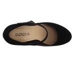 Soda “Ayden” ~ Women Mary Jane Ankle Strap Cushion High Heel Pump Shoe (Black Nubuck, us_Footwear_Size_System, Adult, Women, Numeric, Medium, Numeric_7_Point_5)