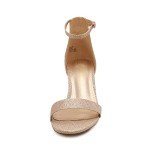 DREAM PAIRS Womens Low-Chunk Low Heel Pump Sandal,Size 9,GOLD/GLITTER,LOW-CHUNK