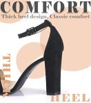 Ankis Black Heels for Women - Open Toe Ankle Strap Chunky High Heel Pump Sandals Party Wedding Strappy Buckle Sandals Standard Size 4 Inches Tall Thick Heel Design