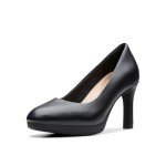 Clarks Women's Ambyr 2 Braley Pump, Black Leather, 8