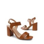 DREAM PAIRS Women's High Chunky Heels Square Toe Block Ankle Strap Dress Comfort Sandals,Size 8,Brown,SDHS2359W